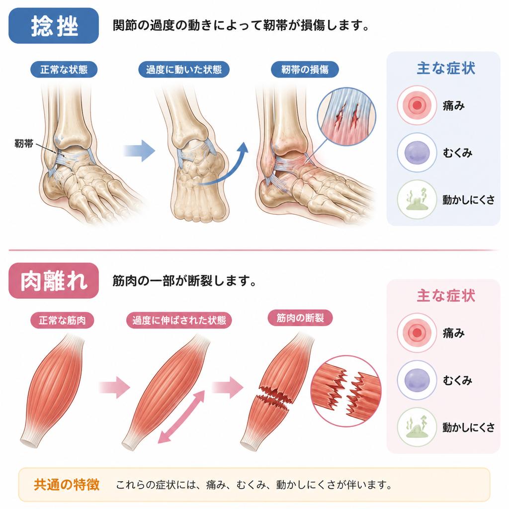 捻挫・肉離れの症状とは？