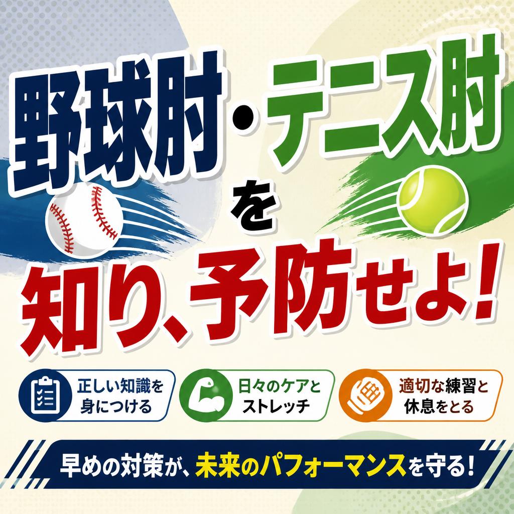 野球肘・テニス肘を知り、予防せよ！