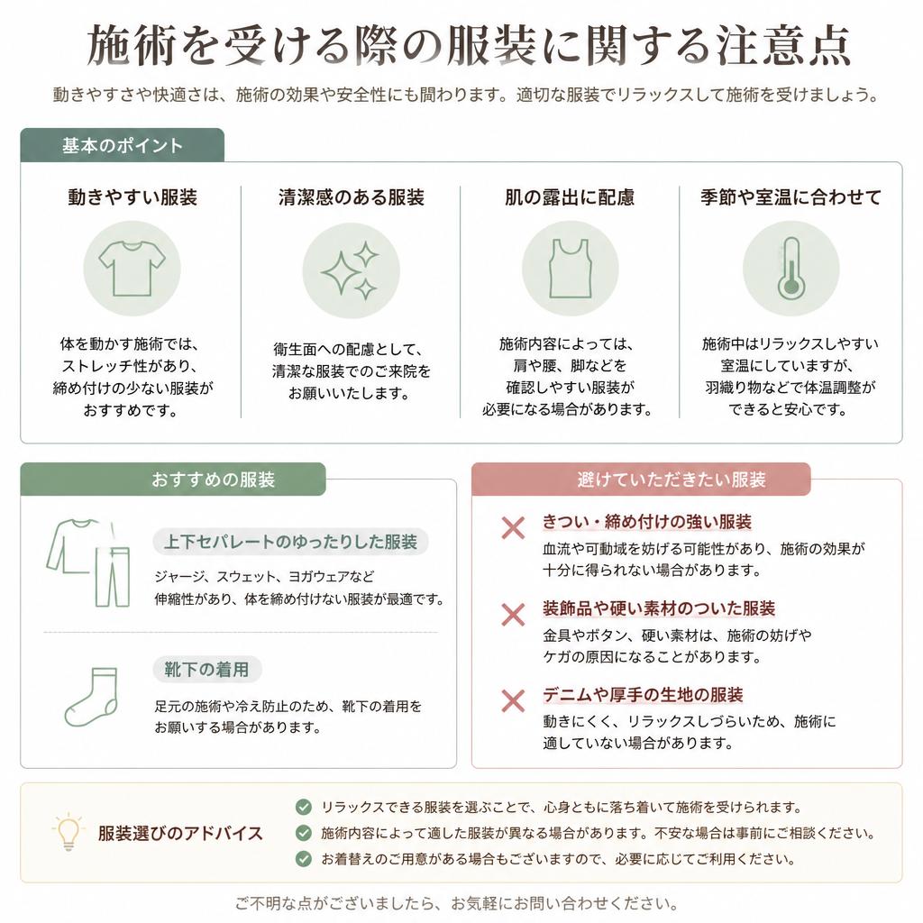 服装の注意点