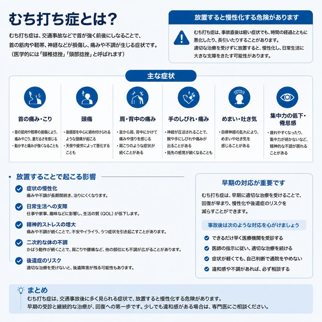 むち打ち症の症状と影響